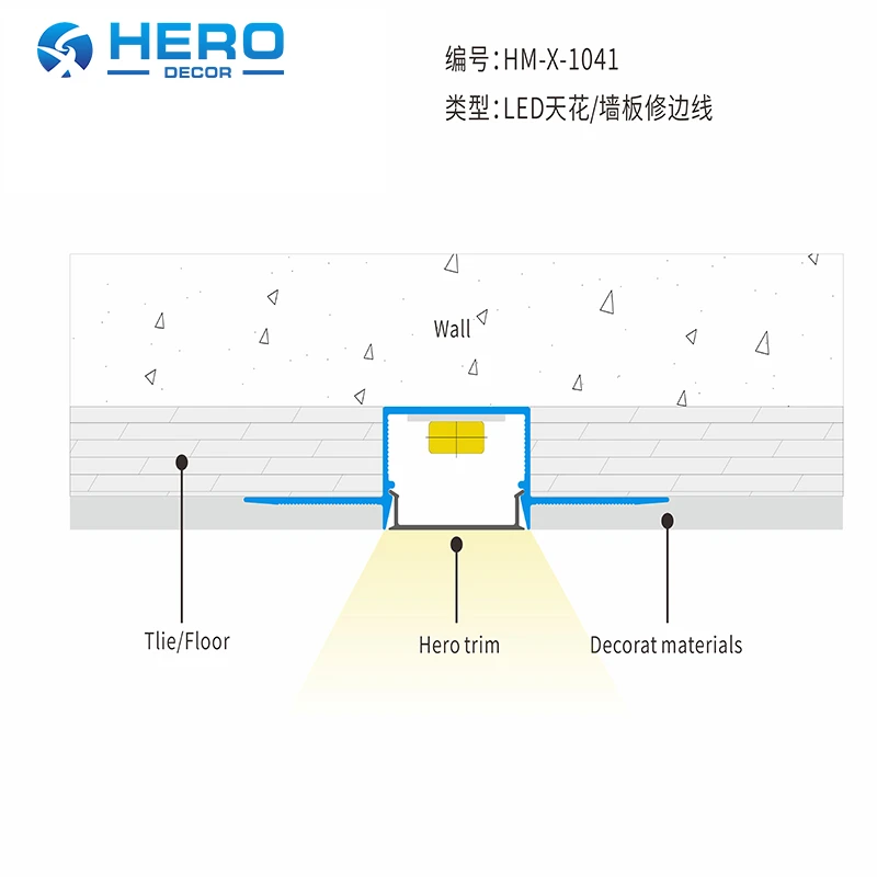 HM-X-1041 Tile Trim Led Profile HM-X-1041 Tile Trim Led Profile